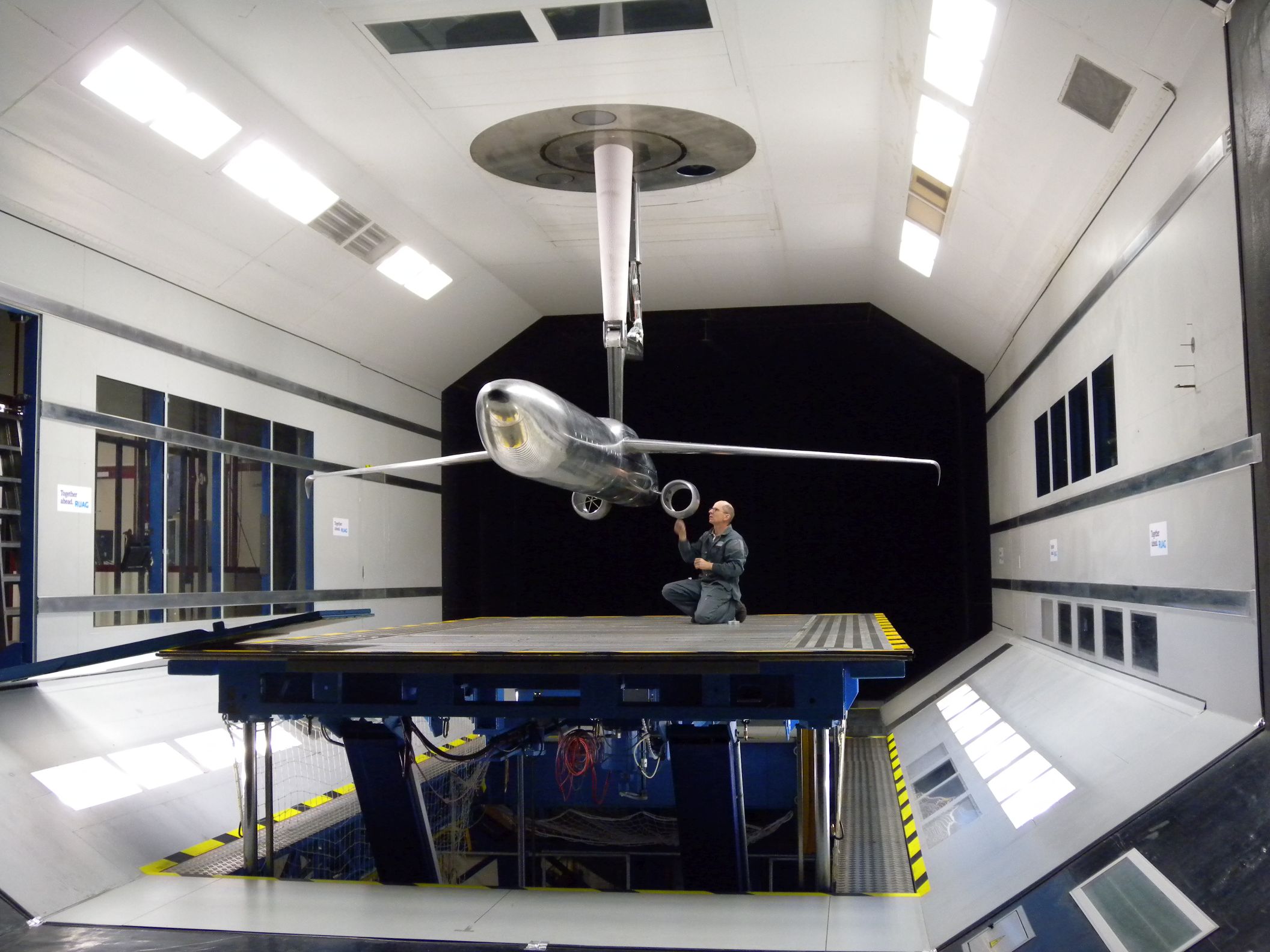 Windtunnel model in action. Image