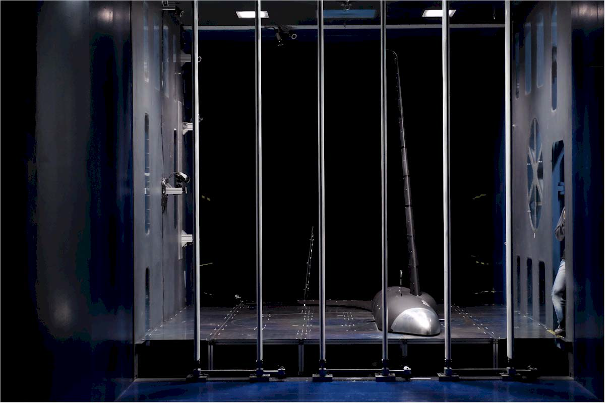Prototype in wind tunnel. Image